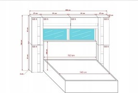 Prince Panama 14 hálószoba bútor magasfényű fehér (256cm)