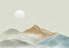 Fotótapéta - Hegyek vonalakkal, grafikával (147x102 cm)