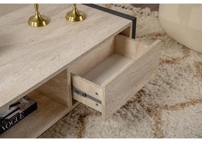 Dohányzóasztal Haldizen - Fekete, Travertine