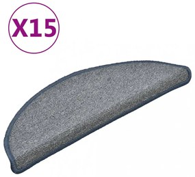 15 db világosszürke és kék lépcsőszőnyeg 56 x 17 x 3 cm