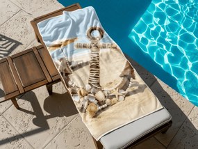 Gyorsan száradó tengerparti fürdőlepedő ANTIC ANCHOR színes 70 x 140 cm, 100% mikroszál