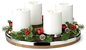 Lani adventi koszorú (Ø 34 cm), mangófa, rozsdamentes acél szegéllyel - EDZARD