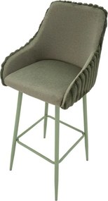 Zöld kárpitozott karfás bárszék szett 2 db-os (ülésmagasság 78 cm) Alaska – Mauro Ferretti