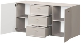 Lorini fali komód 150 cm - kasmír / arany T-bar fogantyúk