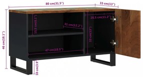 tömör újrahasznosított és szerelt fa TV-szekrény 80x33x46 cm