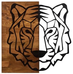 Fali dekoráció 56x58 cm tigris fa/fém