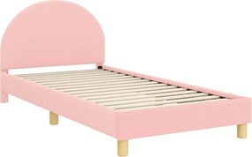 vidaXL Gyerekágy kerettel fejtámlával Rózsaszín 90 x 190 cm Juh Gyapjú