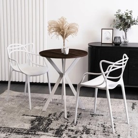 Étkezőasztal 60 cm méretben, dió/fehér színben LAUREN