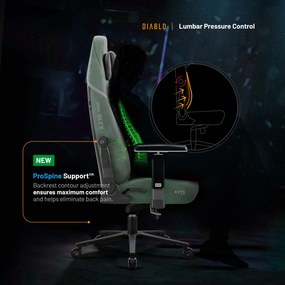 Gamer szék Normal Size zöld-fekete: Diablo X-Eye Prime Gothic Green