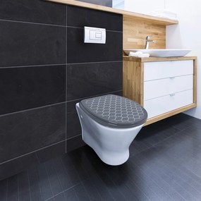 BISK Erga Iris, polipropilén WC-ülőke, szürke, Orient mintával, ERG-07989