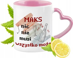 Max bögre Rózsaszín, szív alakú füllel Kávé Ajándék