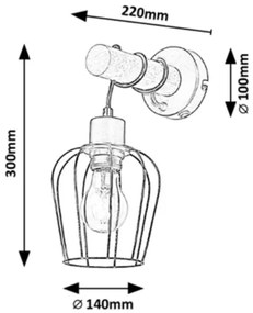 Rabalux 5244 - Fali lámpa FABIAN 1xE27/40W/230V