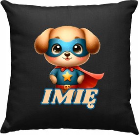 Gyerek párna Kutya Hős +Név Fekete
