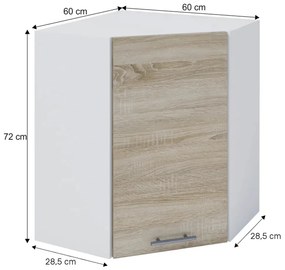 Felső sarok konyhaszekrény W60N Flor. 1014746