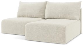 Krémszínű kinyitható-tárolóhelyes sarokkanapé (jobb oldali) Kalena – Makamii