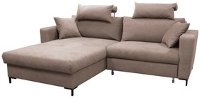 Kinyitható L-alakú sarokkanapé tárolóval HORTA, balos, rózsaszín