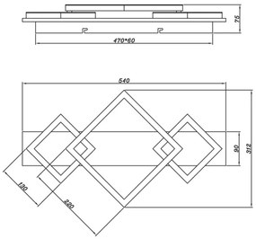 Brilagi - LED mennyezeti lámpatest AXIS LED/24W/230V