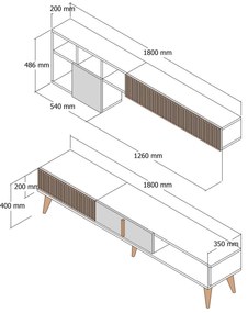 TV szekrény Milan TV - Walnut, Anthracite