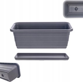 Erkély Virágtartó Doboz Virágtartó 40cm Antracit Állvány