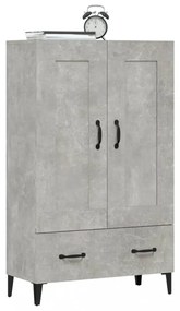 betonszürke szerelt fa magasszekrény 70 x 31 x 115 cm