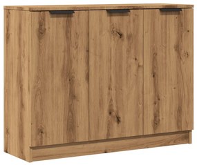 kézműves tölgy színű szerelt fa tálalószekrény 90 x 30 x 70 cm
