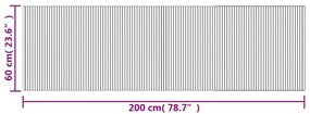 négyszögletű szürke bambusz szőnyeg 60 x 200 cm