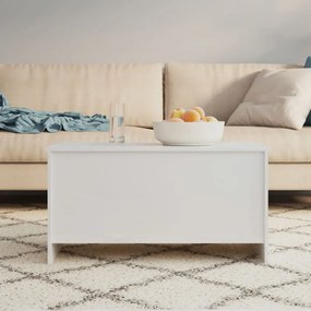 magasfényű fehér szerelt fa dohányzóasztal 102 x 55,5 x 52,5 cm