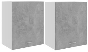 2 db betonszürke szerelt fa függő szekrény 50 x 31 x 60 cm
