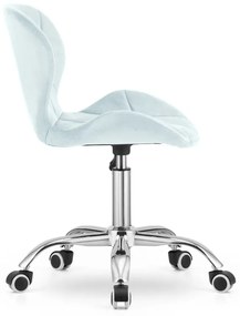 Dolgozószobai szett – összecsukható íróasztal ZARIMO 80×40 cm, fehér + irodai szék AVOLA VELVET világoskék