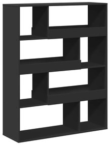fekete szerelt fa térelválasztó 100 x 33 x 125,5 cm