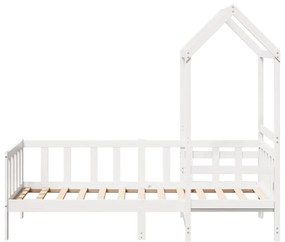 fehér tömör fenyőfa kanapéágy és pad tetővel 80 x 200 cm