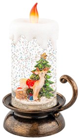 Candle w deer Fénydekoráció, Lumineo, 10.5x14x21.5 cm, műanyag, színes