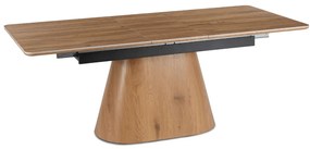 Tölgyhatású Bővíthető Kerámia Étkezőasztal LIZBONA 160-200 cm