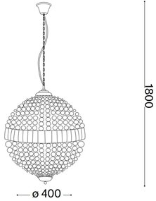 Ideal Lux - LED Kristály csillár láncon LUXOR 6xG9/3W/230V átm. 40 cm átlátszó