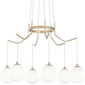 Ideal Lux - LED Csillár zsinóron KAROUSEL 6xG9/3W/230V átm. 72 cm réz