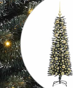 vidaXL Mű karácsonyfa 150 LED-del Zöld 120 cm PVC és Műanyag és Acél