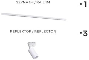 Zuma Line 3553 - Sínrendszeres irányítható spotlámpa TUBE 3xGU10/35W/230V fehér