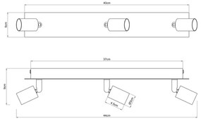 Globo 57998-3 - Spotlámpa DREW 3xGU10/35W/230V fekete