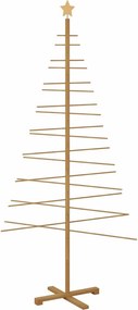 vidaXL Fából készült Karácsonyfa állvánnyal Barna 210 cm bambusz