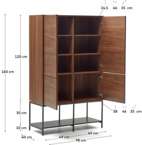 Natúr színű szekrény diófa dekorral 97,5x160 cm Vedrana – Kave Home