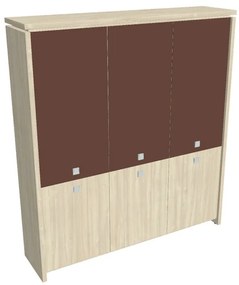 Verno magas szekrény 188 x 46 x 210 cm, kombinált ajtó, akác / barna
