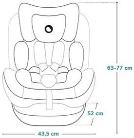 Lionelo - Forgatható autós gyerekülés alappal BASTIAAN ONE i-Size 40-150 cm bézs homok