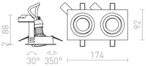 RED - Design Rendl - R12713- Beépíthető lámpa PASADENA 2xGU10/50W/230V