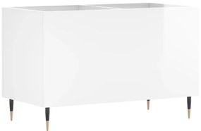 magasfényű fehér szerelt fa hanglemezszekrény 74,5x38x48 cm