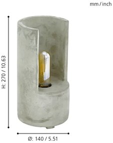 Eglo 49111 - Asztali lámpa LYNTON 1xE27/60W/230V