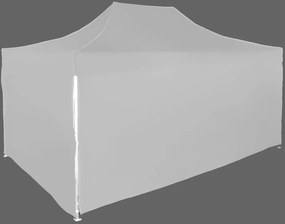 Gyorsan összecsukható sátor 3x4,5m - alumínium, 4 oldalfal, Szürke / antracit