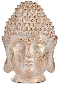 Dekoratív kerti figura Buddha fej Fehér Arany 50 cm