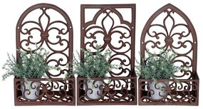 Öntöttvas fali virágtartó, íves