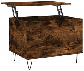 Füstös tölgy színű szerelt fa dohányzóasztal 60x44,5x45 cm