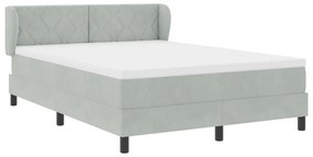 Box spring ágy matraccal, világosszürke, 140x190 cm, bársony